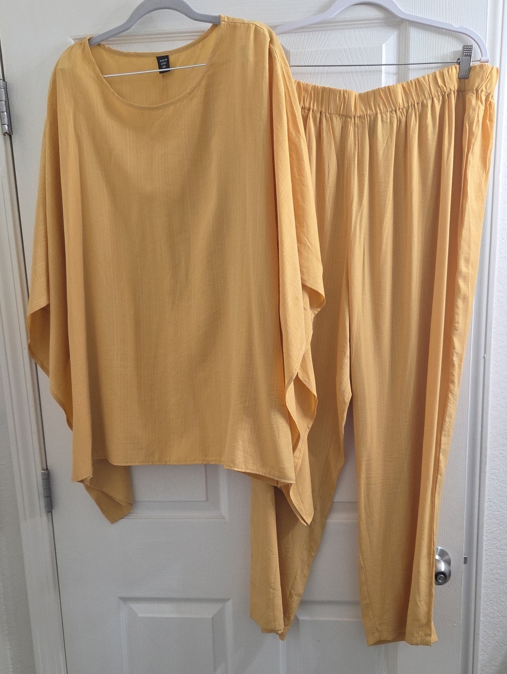 SHEIN Mustard Yellow Two-Piece Pants Set